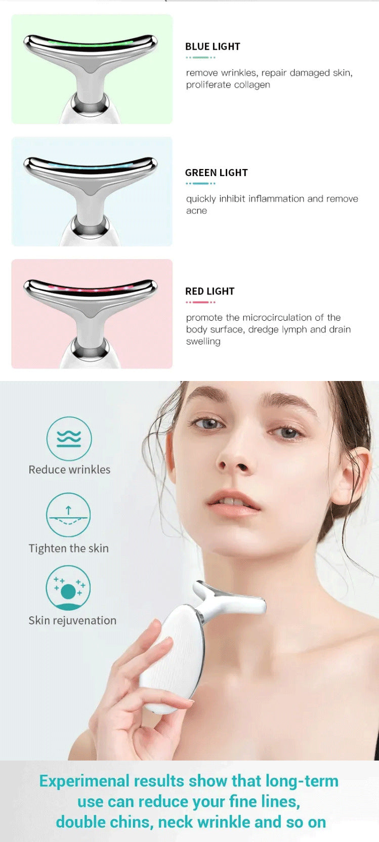 Microcurrent multifunctional facial massager, neck massage, neck wrinkle removal, nasolabial wrinkle removal